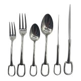 Signed Hermes Attelage 6-Piece Flatware Set - Service for 10, 62 Pieces For Sale