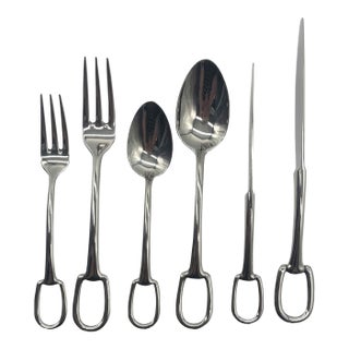 Signed Hermes Attelage 6-Piece Flatware Set - Service for 10, 62 Pieces For Sale