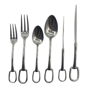 Signed Hermes Attelage 6-Piece Flatware Set - Service for 10, 62 Pieces