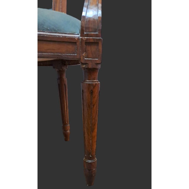 Brown Set of Louis XVI Piedmont Armchairs For Sale - Image 8 of 11