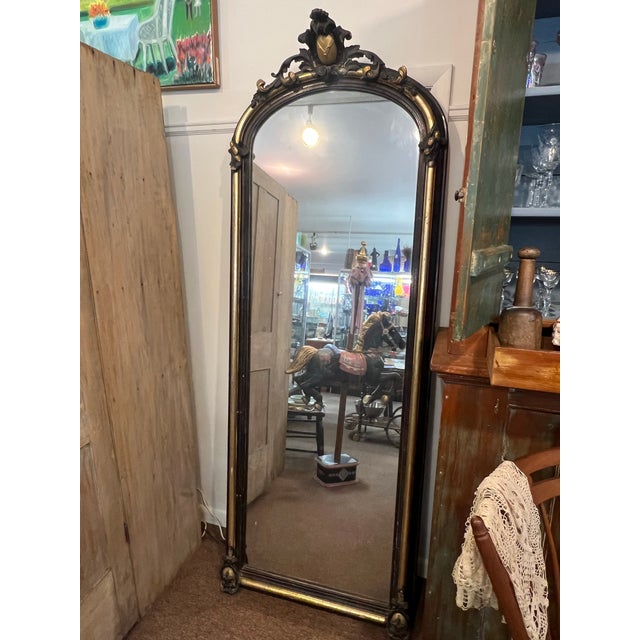 Large Stunning Victorian Wood Pier Mirror This is a statement piece! Very rare find! All original mid 1800's wood painted...