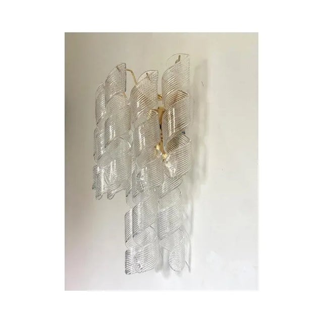 Transparent Ricci Murano Glass Wall Sconces by Simoeng, Set of 2 For Sale - Image 4 of 13