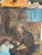 Brown Antique European Genre Oil Painting of Man and Child in Workshop - Unsigned For Sale - Image 8 of 11