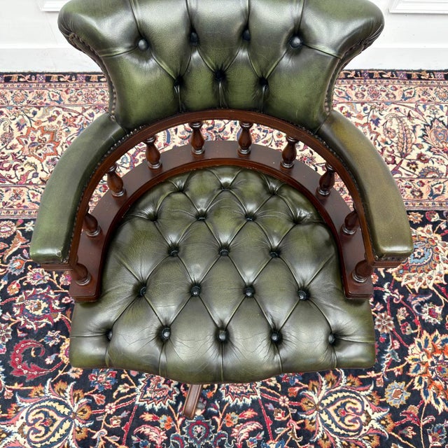 English Chesterfield Desk Chair For Sale - Image 5 of 7