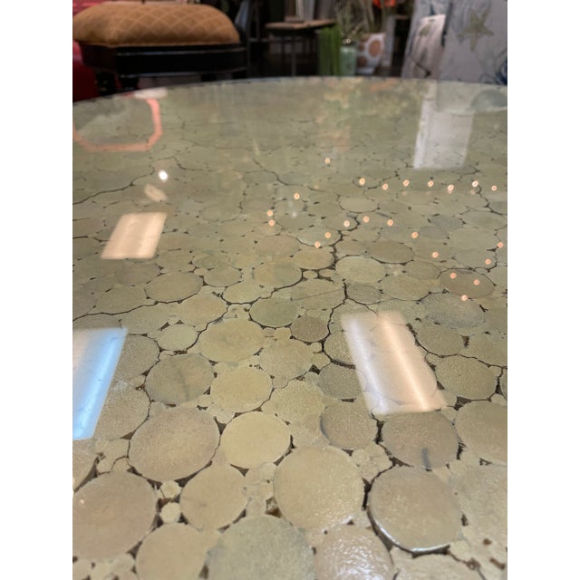 Vintage Rattan Wheat-Sheaf Coffee Table With Glass Top For Sale - Image 4 of 4