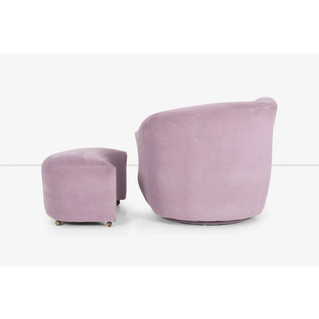 Animal Skin Directional Asymmetric Lounge Chair and Ottoman For Sale - Image 7 of 12