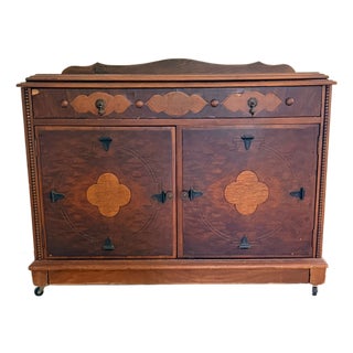 Antique Eastlake Wooden Cabinet For Sale