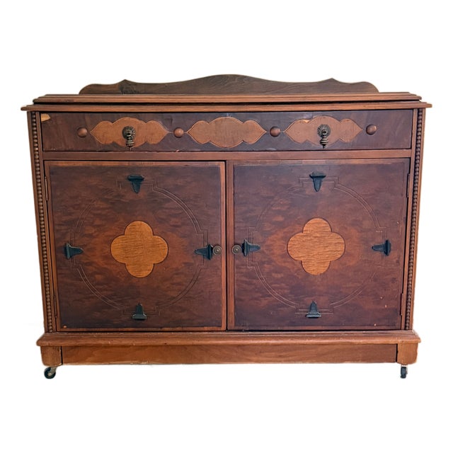 Antique Eastlake Wooden Cabinet For Sale