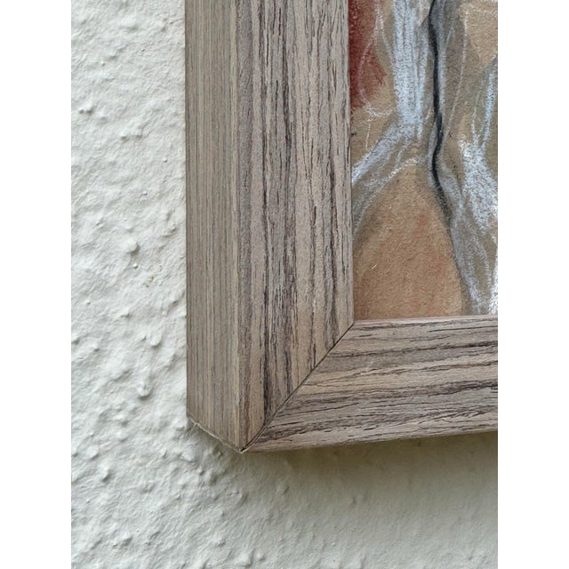 Camel Gorgeous Abstract / Figurative Wood Newly Framed Conte Drawing by Erica Everage- For Sale - Image 8 of 8
