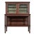 Charles Rohlfs Antique Arts & Crafts Carved Mahogany Sideboard or Bar Cabinet With Leaded Glass Doors, Circa 1900 For Sale