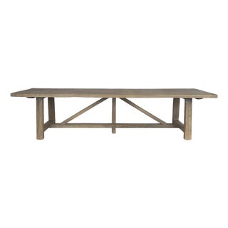 Late 20th Century Chinese Oak Dining Table For Sale