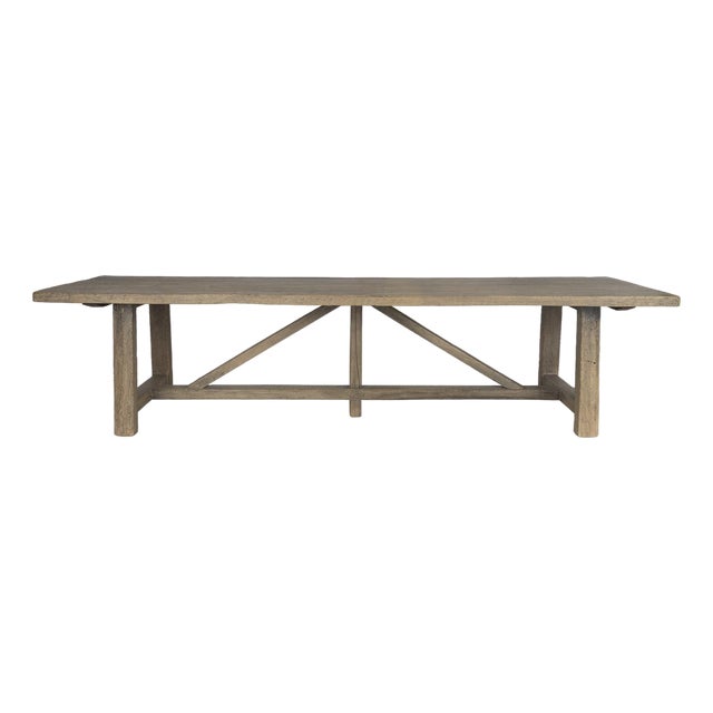 Late 20th Century Chinese Oak Dining Table For Sale
