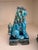 Mid 20th Century Vintage Turquoise Glazed Ceramic Japanese Foo Dogs, Made in Japan, C. 1960s - A Pair For Sale - Image 5 of 10