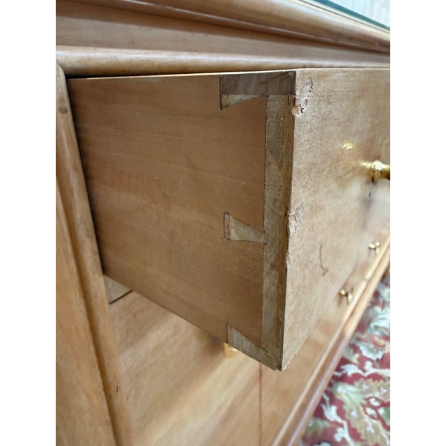 Transitional Fruitwood and Brass 6-Drawer Chest, 1960s For Sale - Image 6 of 8