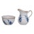 Elizabethan England Bone China Blue Floral Creamer and Sugar Bowl Set For Sale