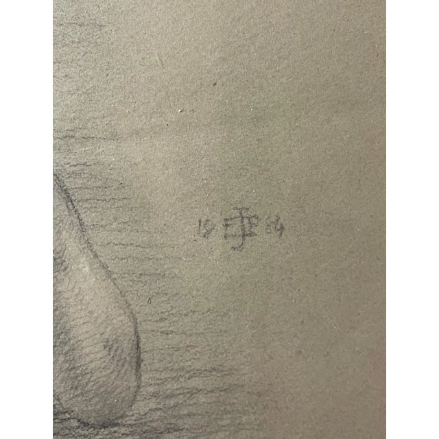 19th Century Sir Edward John Poynter Charcoal Nude Lady Drawing Sketch For Sale - Image 10 of 14