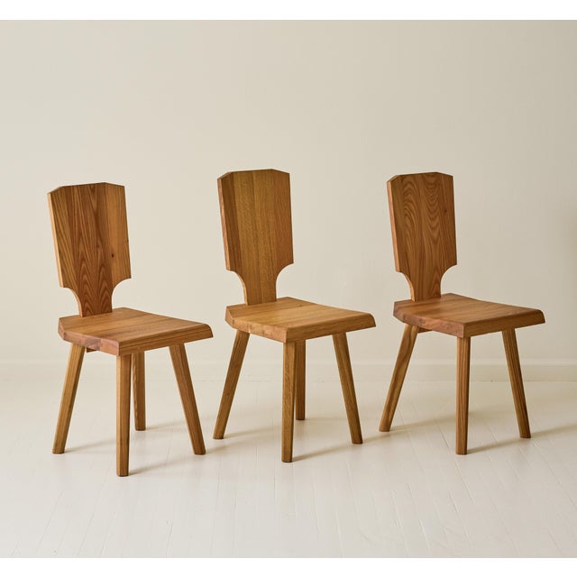 Pierre Chapo Pierre Chapo "S28" Elm Dining Chairs, Set of 6, 1970s For Sale - Image 4 of 11
