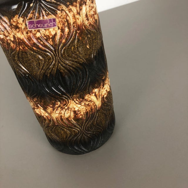 Large Multi-Color Vase Fat Lava Onion Vase from Scheurich, Germany, 1970s For Sale - Image 6 of 14