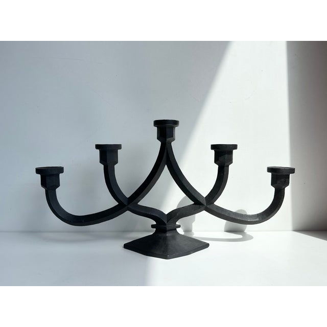 1960s Five-Flame Cast Iron Candle Holder from the Foundry Institute of Th Aachen, Germany, 1967 For Sale - Image 5 of 13