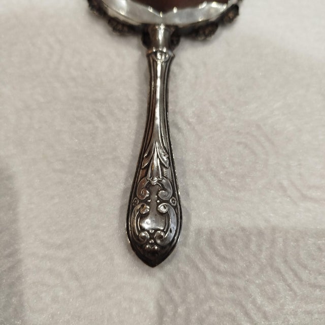 Silver Hand Mirror, 1930s For Sale - Image 11 of 12