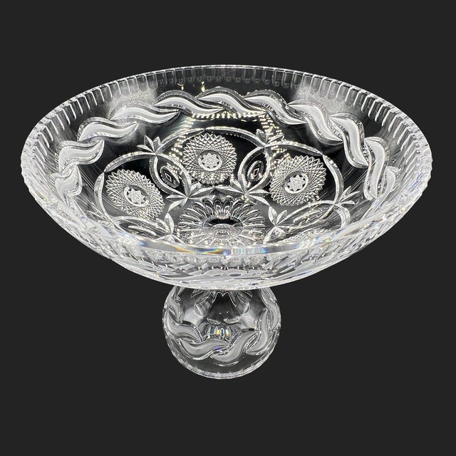 Vintage Crystal Centrepiece Pedestal Bowl on Baluster Stem, 1960s For Sale - Image 4 of 18