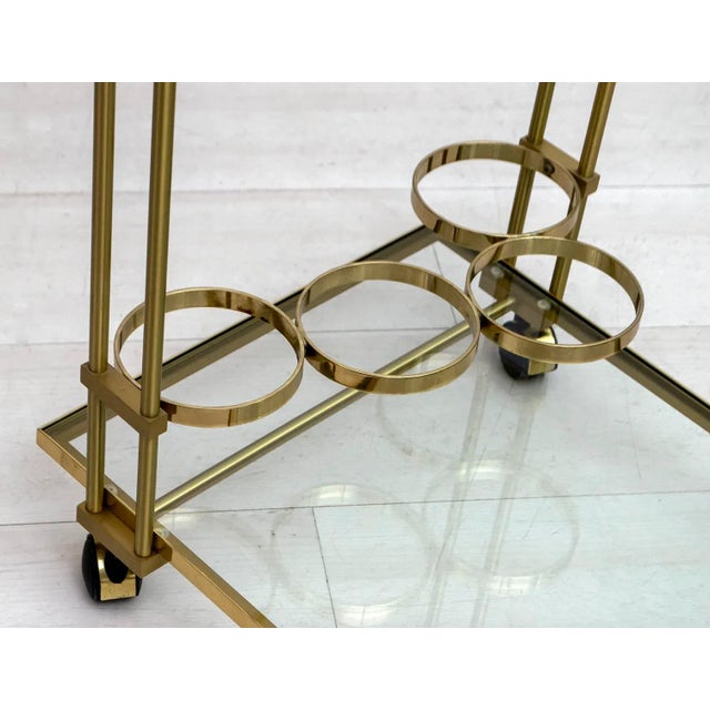 Mid-Century Modern Italian Brass Trolley, 1970s For Sale - Image 9 of 10