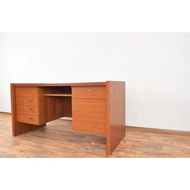 Mid-Century Danish Teak Desk, 1980s For Sale - Image 4 of 13