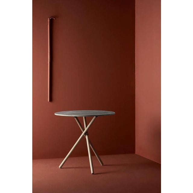 Contemporary Aldric Light Concrete Top and Light Oak Legs Café Table by Eberhart Furniture For Sale - Image 3 of 13