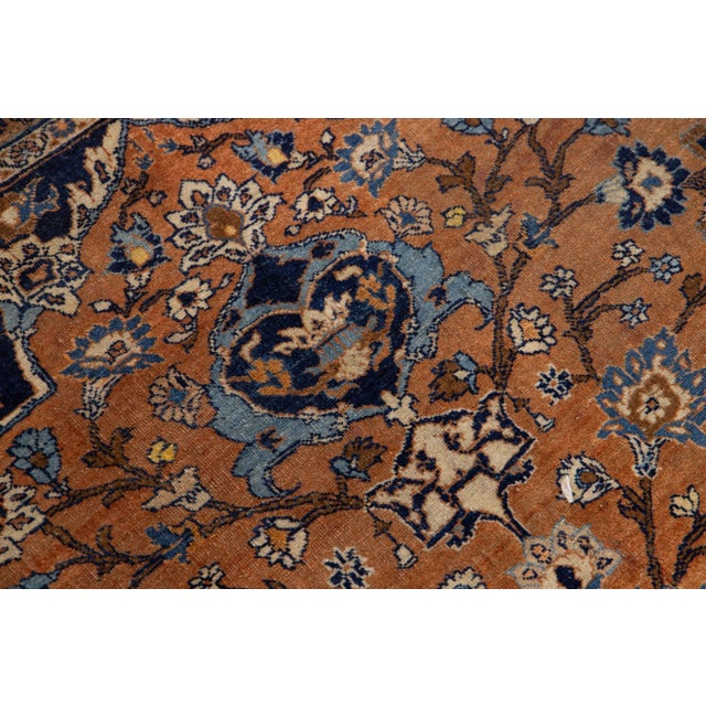 1900s Brown Antique Tabriz Handmade Medallion Designed Persian Wool Rug For Sale - Image 9 of 11