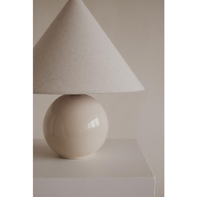 Beige Cone Table Lamp For Sale - Image 5 of 8