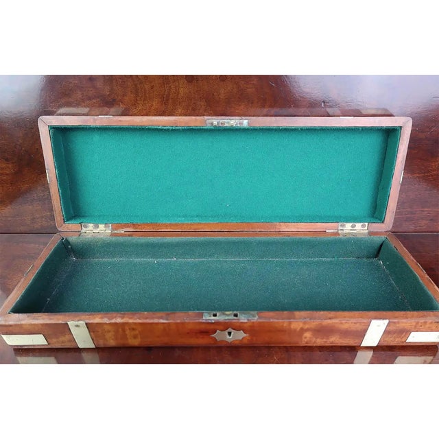 Antique Brass Mounted Campaign Box, 1850 For Sale - Image 6 of 9