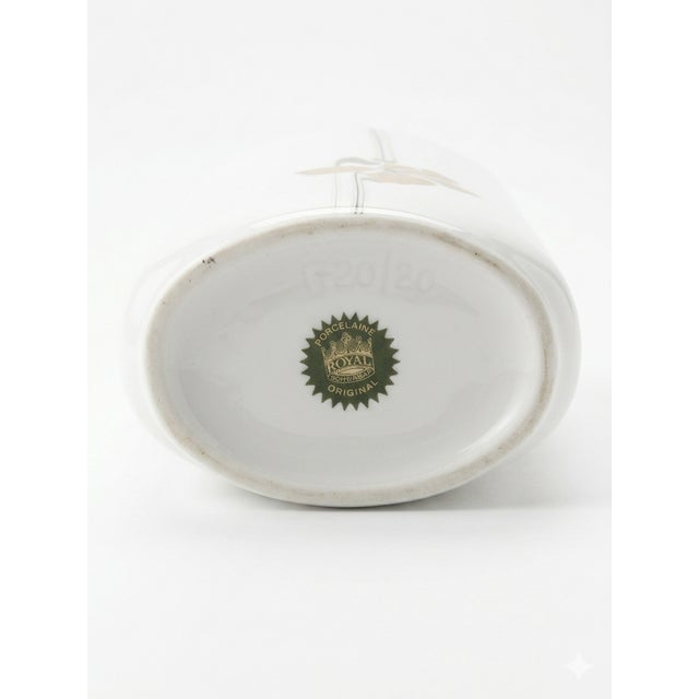 Mid-Century Modern Vintage Dutch Modernist Gilded Porcelain Vase with Floral Motif from Royal Schwabap, 1978 For Sale - Image 3 of 6
