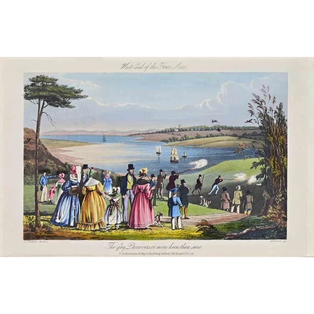 West End of the Four Acre is an artwork, realized by the artist Joseph Banks in 1837. Colored etching, titled and signed...