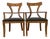 Pair of Vintage Empire Revival Walnut Armchairs With Ebony Inlay For Sale