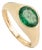 18k Gold Chunky 1.91Carat Natural Emerald Bezel Signet Ring Size 7 For Sale