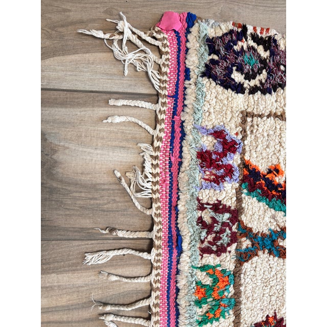 Mid 20th Century Vintage Moroccan Azilal Berber Boucherouite Rug For Sale - Image 5 of 16