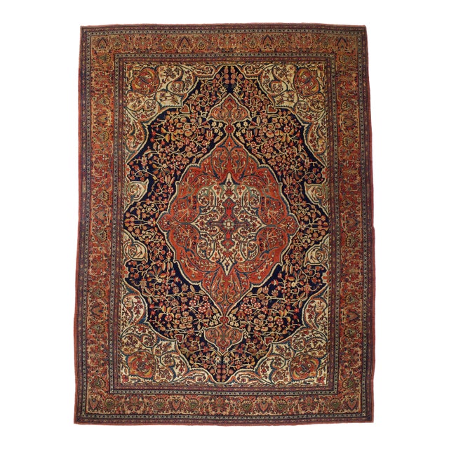 Antique Persian Farahan Sarouk Rug 8’10” X 12’5” For Sale