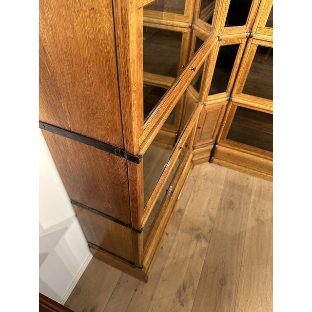 Corner Bookcase in Oak from Globe Wernicke, 1890s, Set of 24 For Sale - Image 5 of 13