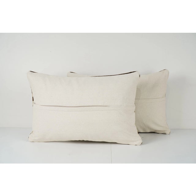 Turkish Hemp Kilim Pillow Cover - A Pair For Sale - Image 4 of 4
