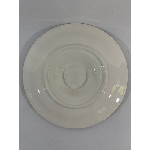 1930s French Longchamp Green and White Majolica Oyster Plate For Sale - Image 9 of 14