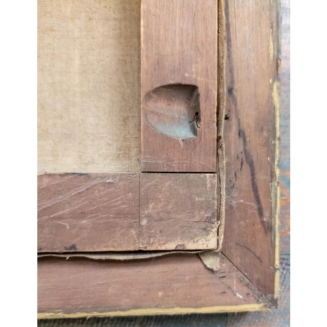 19th Century American Naive Folk Art Landscape Painting With Fishermen For Sale - Image 18 of 18