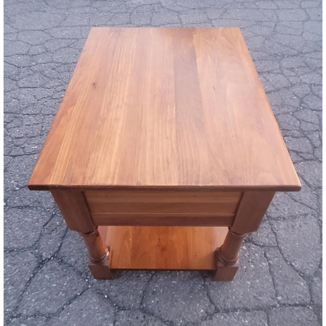 Wood Pennsylvania House Red Pine Tiered Single Drawer Side Table Nightstand For Sale - Image 7 of 10