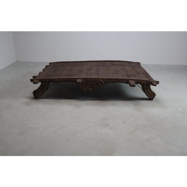 Antique Wabi Sabi Indian Bullock Cart Platform Table, 1800s For Sale - Image 9 of 18