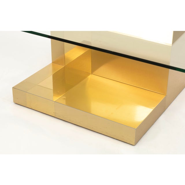 Cityscape Brass and Glass Floating Coffee Table by Paul Evans For Sale In Detroit - Image 6 of 8