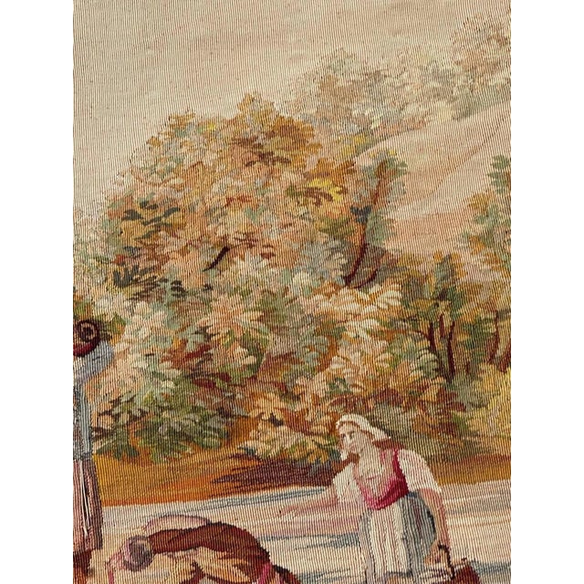 Brown Antique French Aubusson Tapestry, 1890s For Sale - Image 8 of 17
