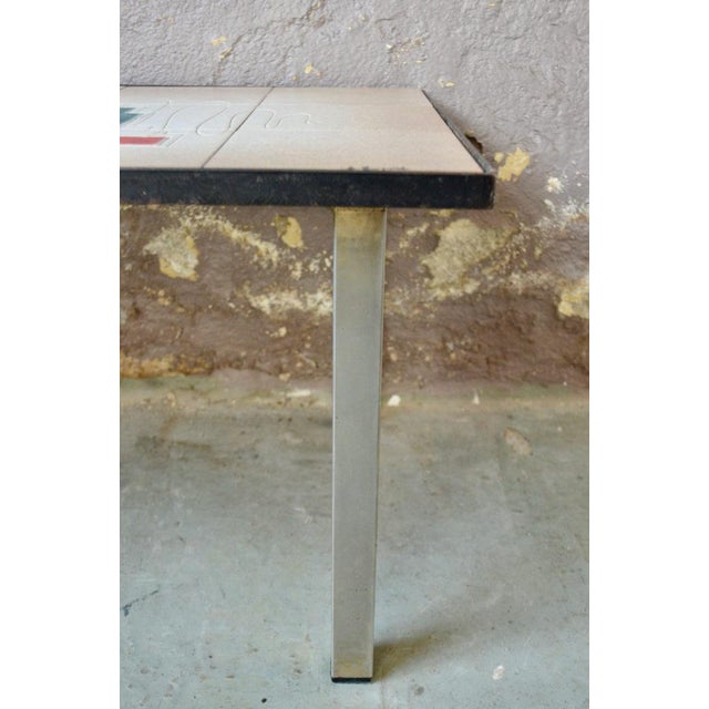 Mid-Century French Ceramic Coffee Table with Multicolored Abstract Decor For Sale - Image 12 of 14