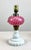 Antique Fenton / L G Wright Style Cranberry & Milk Glass Converted Oil Lamp For Sale In New York - Image 6 of 10