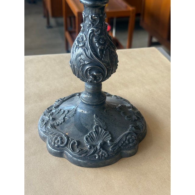 Rococo Sheffield Antique Rococo Style 5- Light Candelabra For Sale - Image 3 of 9