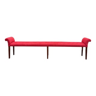 20th Century Regency Mahogany Bench With Red Upholstery For Sale