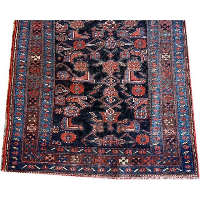 Tribal An Antique Tribal 4' X 10' Worn Out Persian Kurd Bidjar Rug For Sale - Image 3 of 7